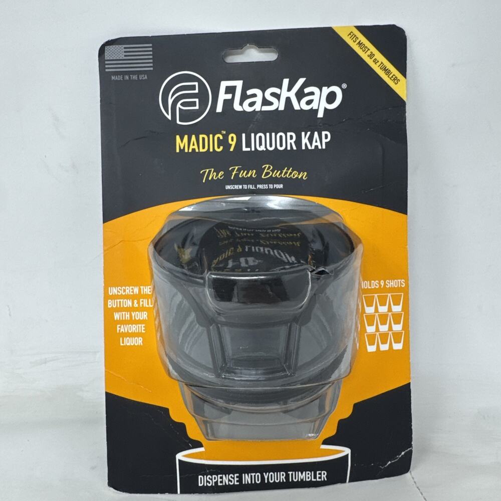 Brand New FlasKap Madic 9 Shot Dispenser Lid for 30oz Tumblers 9oz Reservoir NEW